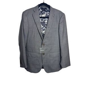Indochino‎ New Bespoke 2 Button Gray Blazer Sport Coat Jacket Men's Camo Lining
